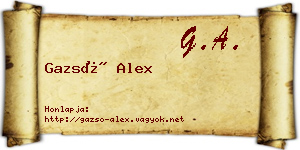 Gazsó Alex névjegykártya