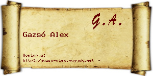 Gazsó Alex névjegykártya